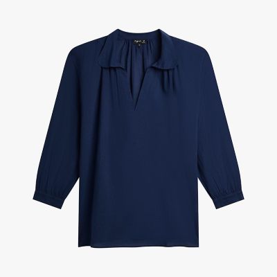 ＜agnes b. (Women)＞ガーゼ調コットン　長袖　ブラウス　”Ｃｌａｖｅｃｉｎ”