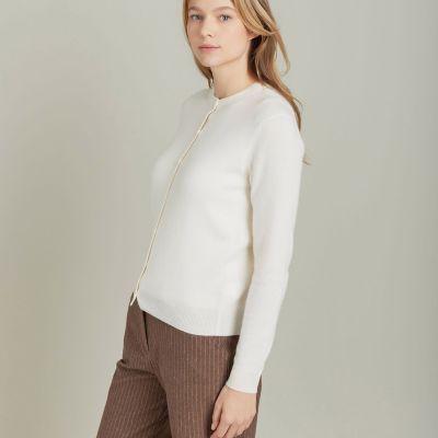 カシミヤ ジャージー 長袖 ニット カーディガン ”Scilly