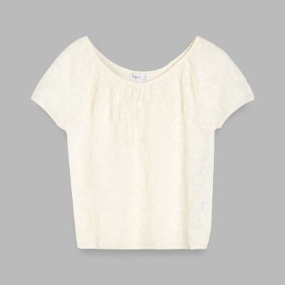 ＜agnes b. (Women)＞透かし柄編み　ショートスリーブ　ニット　トップス　”Ｇｉｌｄａ”