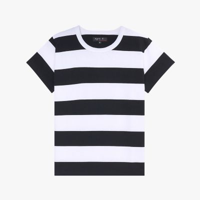 ＜agnes b. (Women)＞太ボーダー　コットン　半袖Ｔシャツ　”Ｂｒａｎｄｏ”