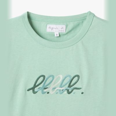 b．”ロゴ 刺繍 コットン 半袖 Tシャツ ”Brando” | agnes b