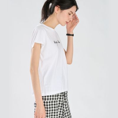 ロゴプリント コットン 半袖Tシャツ ”Brando” | agnes b