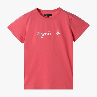＜agnes b. (Women)＞ロゴプリント　コットン　半袖Ｔシャツ　”Ｂｒａｎｄｏ”