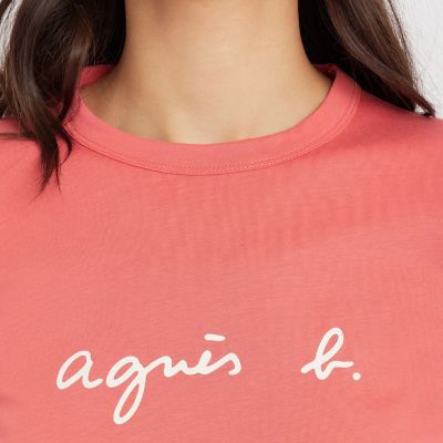 新品＊agnes b.ロゴTシャツ レディースM agnes b.（アニエスベー） tシャツ ロゴ コットン 5分袖 Tシャツ ”Yoko