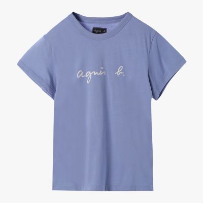 ＜agnes b. (Women)＞ロゴプリント　コットン　半袖Ｔシャツ　”Ｂｒａｎｄｏ”