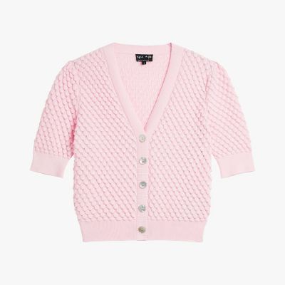 【agnes b.】アニエスベー コットンニットカーディガン コットン Vネック 半袖 ニット カーディガン | agnes b. (Women