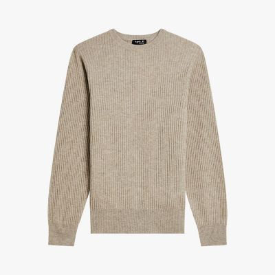 OLD ENGLAND 長袖ニット ベージュ　36 S 新品未使用タグ付き カシミヤ 長袖 ニットプルオーバー | agnes b. (Women)/アニエスベー