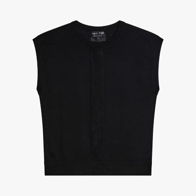 ＜agnes b. (Women)＞コットン　ニット　ノースリーブ　プルオーバー　”Ｒｉｃｋｉｅ”