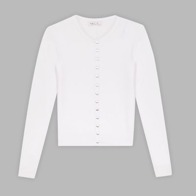 ＜agnes b. (Women)＞コットン　ニット　長袖　カーディガンプレッション　”Ｓｗｉｎｇ”