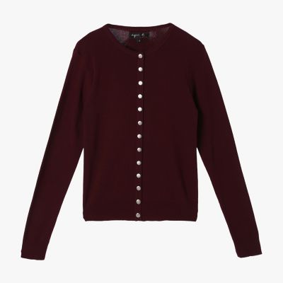 ＜agnes b. (Women)＞コットン　ニット　長袖　カーディガンプレッション　”Ｓｗｉｎｇ”
