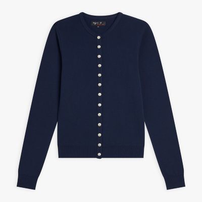 ＜agnes b. (Women)＞コットン　ニット　長袖　カーディガンプレッション　”Ｓｗｉｎｇ”