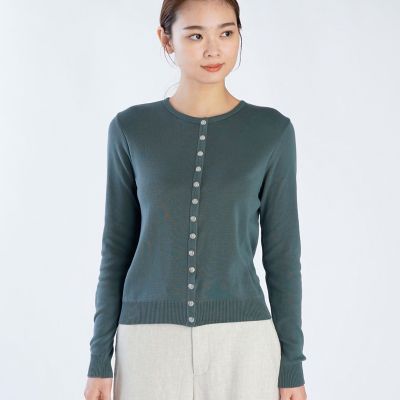 コットン ニット 長袖 カーディガンプレッション ”Swing” | agnes