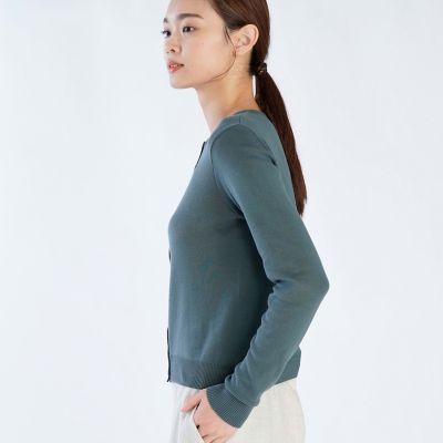 コットン ニット 長袖 カーディガンプレッション ”Swing” | agnes