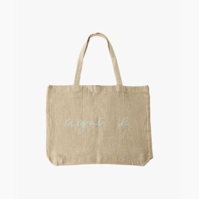 ＜agnes b. (Women)＞ロゴ　リネン　コットン　キャンバス　トートバッグ　”Ｃｙｒｉｌ”
