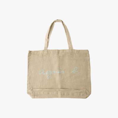 ロゴ リネン コットン キャンバス トートバッグ ”Cyril” | agnes