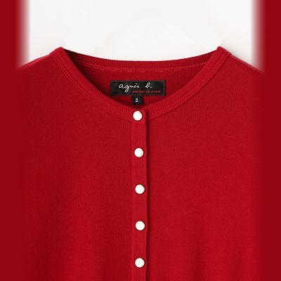 コットン 長袖 カーディガンプレッション ”Swing Nacre