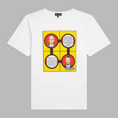 ＜agnes b. (Women)＞プリント　コットン　半袖　アーティスト　Ｔシャツ　”Ｇｉｌｂｅｒｔ　＆ａｍｐ　　Ｇｅｏｒｇｅ”