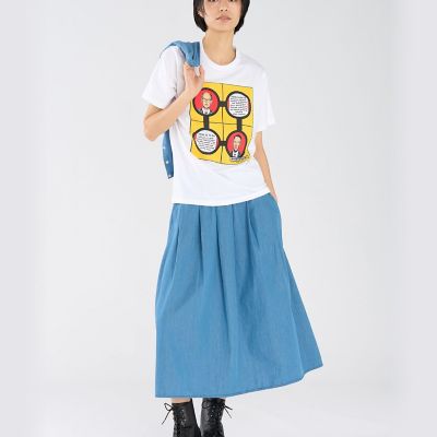 【美品】  Agnes b. / アニエスベー | コットン 転写プリント シャツ | 1 | グレー/ブルー/グリーン | レディース Tシャツ/カットソー｜ウェア｜FEMME ウィメンズ｜agnès b