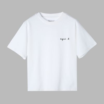 ＜agnes b. (Women)＞ミニロゴ　コットン　半袖　Ｔシャツ　”Ｃｈｒｉｓｔｏｆ”