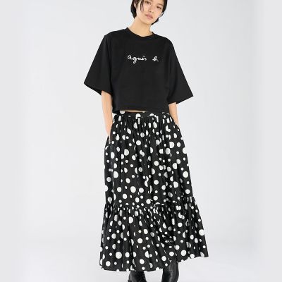 ロゴ コットン 5分袖 Tシャツ ”Yoko” | agnes b. (Women