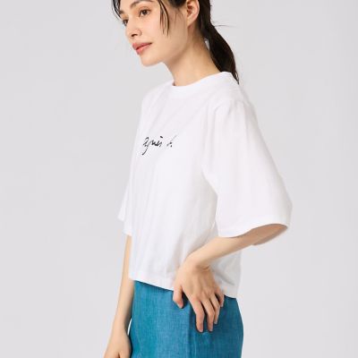 ロゴ コットン 5分袖 Tシャツ ”Yoko” | agnes b. (Women 