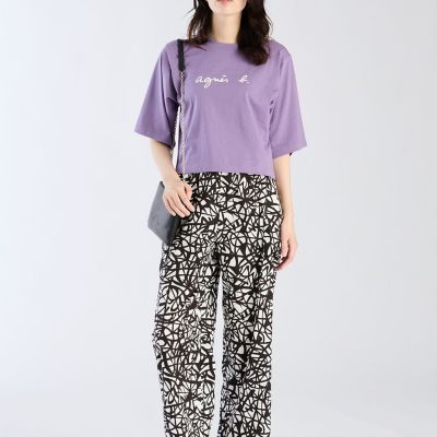 ロゴ コットン 5分袖 Tシャツ ”Yoko” | agnes b. (Women