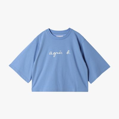 ＜agnes b. (Women)＞ロゴ　コットン　５分袖　Ｔシャツ　”Ｙｏｋｏ”