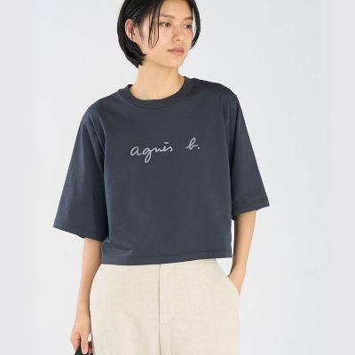 ロゴ コットン 5分袖 Tシャツ ”Yoko” | agnes b. (Women
