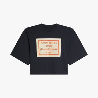 ＜agnes b. (Women)＞プリント　コットン　五分袖　アーティスト　Ｔシャツ　”Ｒｏｂｅｒｔｏ　Ｍａｒｔｉｎｅｚ”