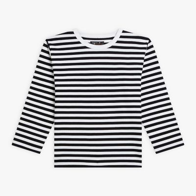 細ボーダー コットン 七分袖 Tシャツ ”Lil Cool” | agnes b