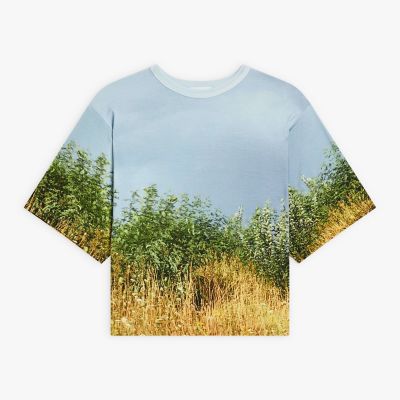 フォトプリント 5分袖 Tシャツ ”Les champs