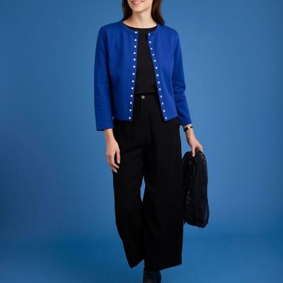agnes b アニエスベー カーディガン プレッション ジャケット コットン メルトン カーディガンプレッション ”Le Petit