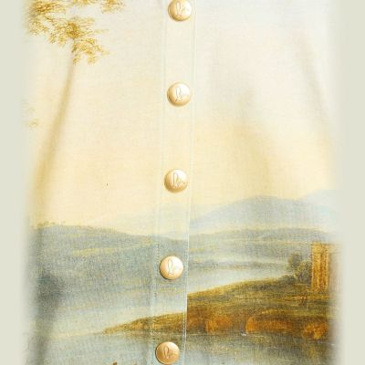 はにわ agnès b. フォトプリント ジップアップカーディガン agnes b.｜【by R 限定品】agnes b. フォトプリント 長袖 カーディガン