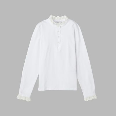 ＜agnes b. (Women)＞レース　コットン　ヘンリーネック　トップス　”Ｈａｒｐｉｓｔｅ”