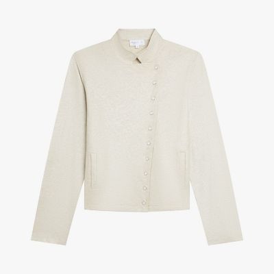 ＜agnes b. (Women)＞リネン　コットン　スタンドカラー　ジャケット　”Ｆｉｆｒｅ”