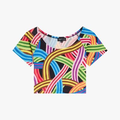 プリント 半袖 アーティスト クロップド丈 トップス ”Melvin