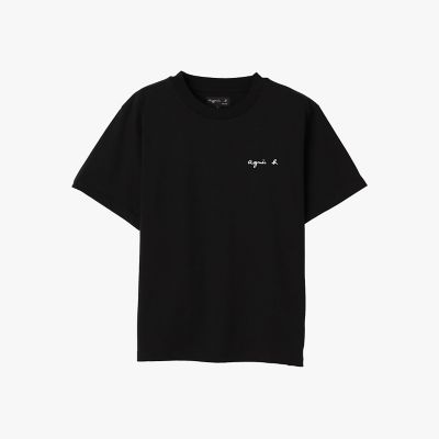 agnes b. ロゴプリント 半袖Tシャツ 黒　サイズ1(S) アニエスベー ロゴ プリント 半袖 TシャツTS ”Christof” | agnes b