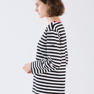 細ボーダー コットン 長袖 Tシャツ ”Biotop” | agnes b. (Women