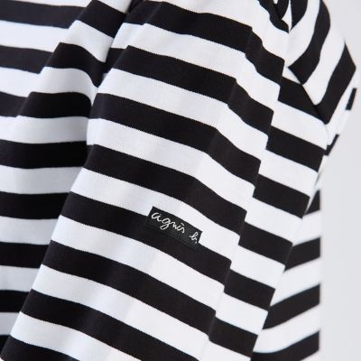 細ボーダー コットン 長袖 Tシャツ ”Biotop” | agnes b. (Women