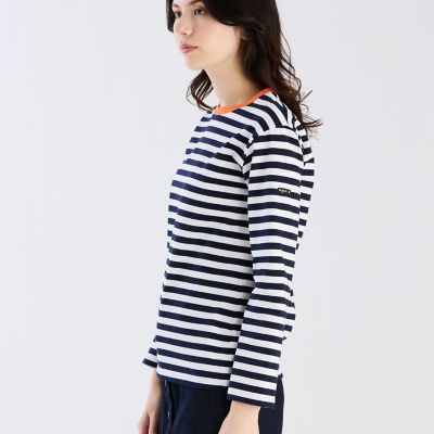 細ボーダー コットン 長袖 Tシャツ ”Biotop” | agnes b. (Women