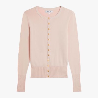 ＜agnes b. (Women)＞コットン　ニット　長袖　カーディガンプレッション　”Ｓｎａｐｙ”