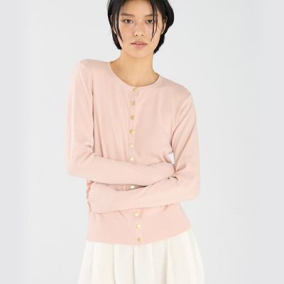 agnes b.（アニエスベー）長袖 カーディガンプレッション WEBスペシャル ロゴ コットン 長袖 カーディガンプレッション