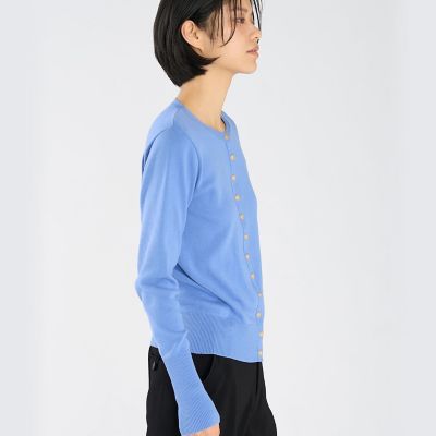 コットン ニット 長袖 カーディガンプレッション ”Snapy” | agnes
