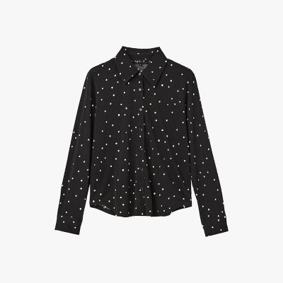 ＜agnes b. (Women)＞ドット　ジャージー　長袖　ブラウス　”Ｂｏｙｓ　Ｂｏｙｓ”