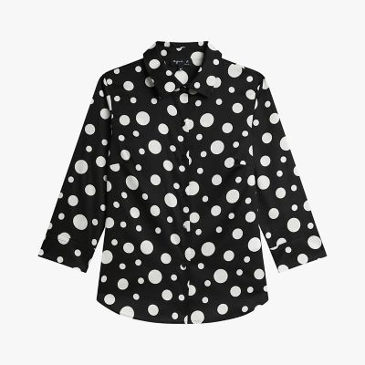 ＜agnes b. (Women)＞ドット　コットン　長袖　ブラウス　”Ｊａｓｍｉｎｅ”