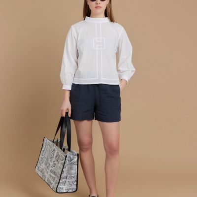 AM06 HAUT ノーカラーブラウス | agnes b. (Women 