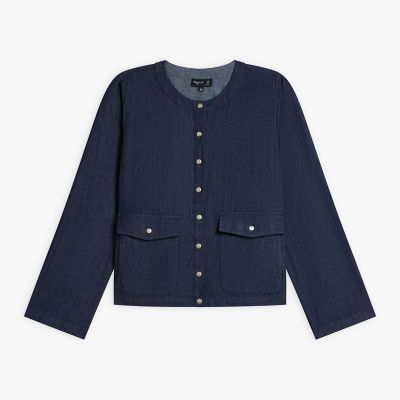 agnès b. デニム 長袖 シャツカーディガン　サイズ38 デニム 長袖 シャツカーディガン | agnes b. (Women)/アニエスベー