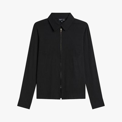 ＜agnes b. (Women)＞コットン　長袖　ジップアップ　ブラウス