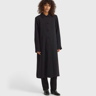 アニエスベー　コート　希少　フランス製　厚手　黒　ファー　agnes b. フォトプリント 長袖 ロングコート ”New Cruella” | agnes b