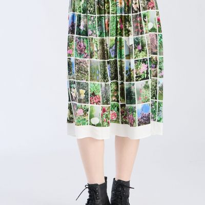 フォトプリント ギャザー ロングスカート ”Instagram